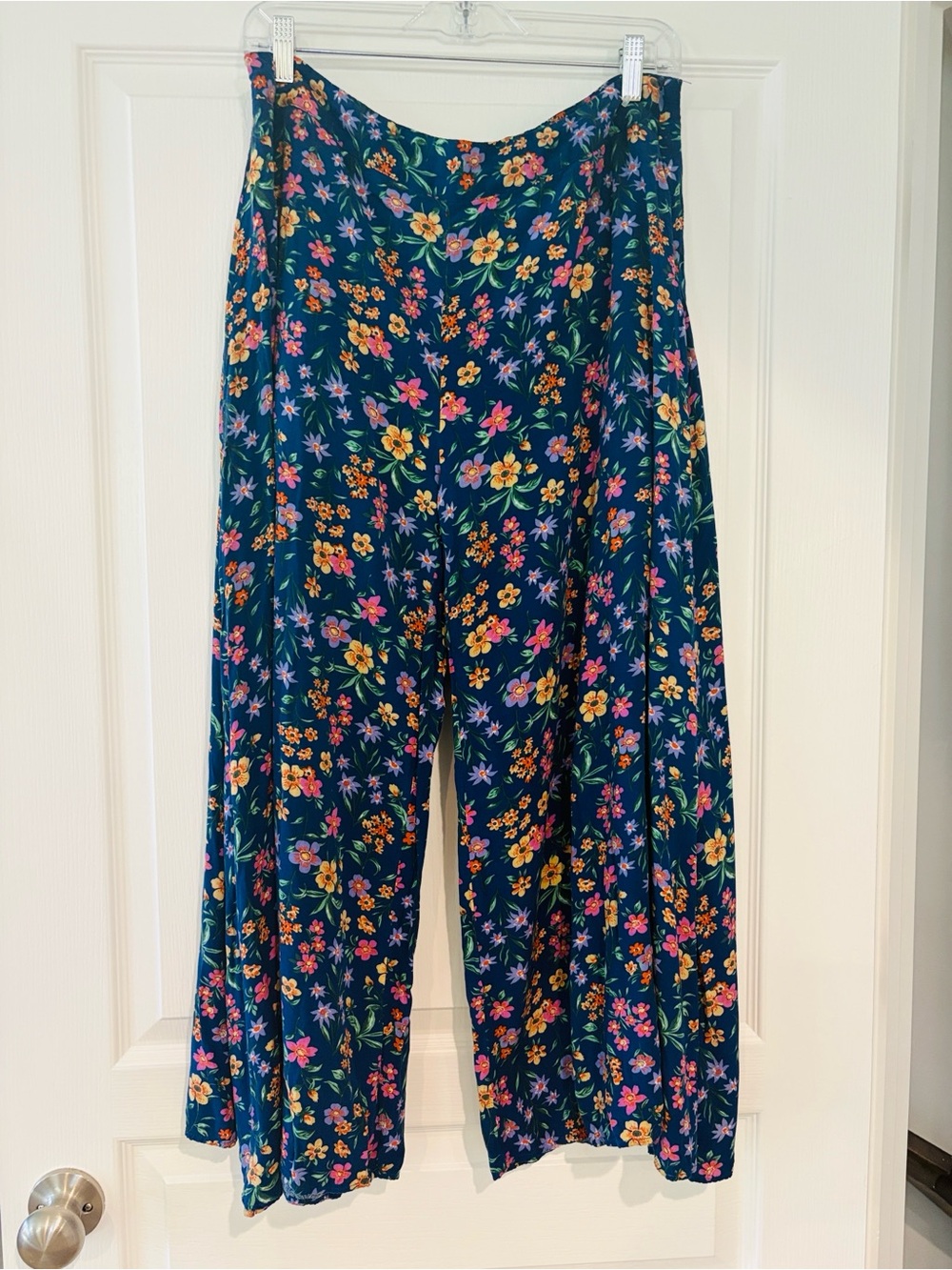 Pink Lily Navy Floral Wide-Leg Pants